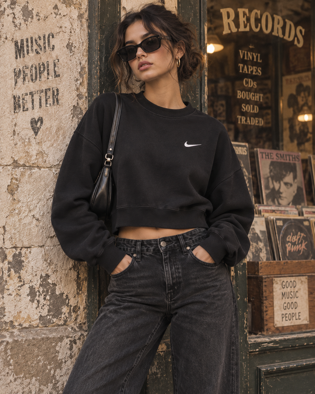Nike Γυναικείο Φούτερ Μαύρο – L