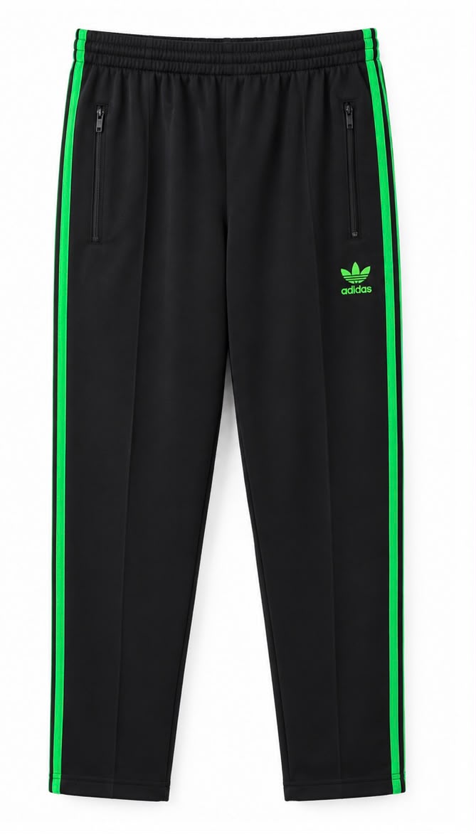 Adidas Originals Ανδρικό Παντελόνι Φόρμας Μαύρο με Πράσινες Ρίγες-XL