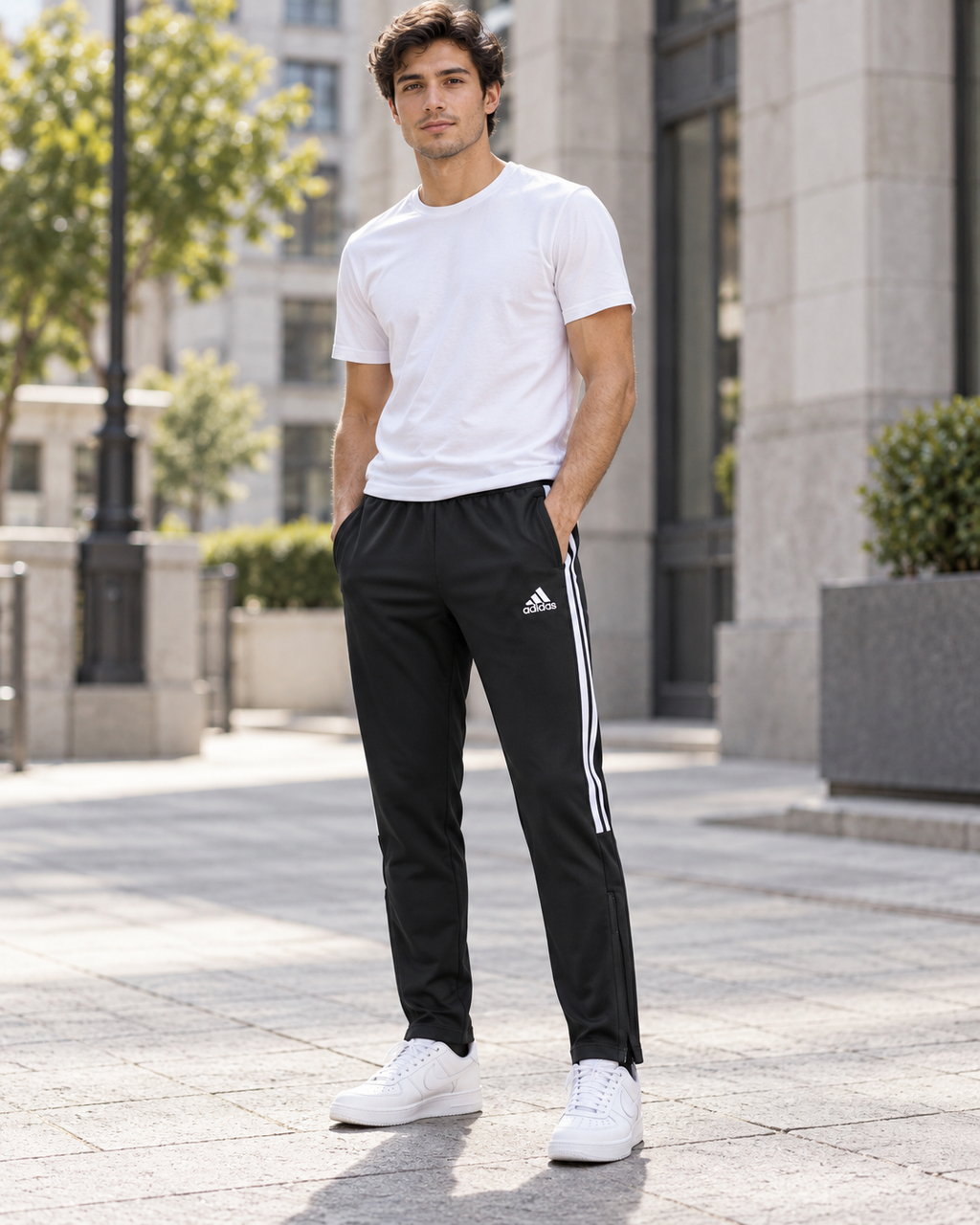 Adidas Ανδρικό Παντελόνι Φόρμας Μαύρο - M