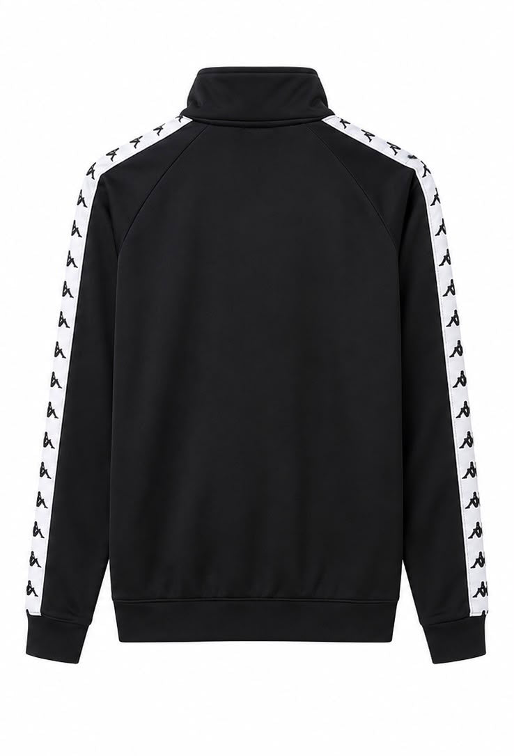 Kappa Track Jacket – Black/White Logo Tape-S