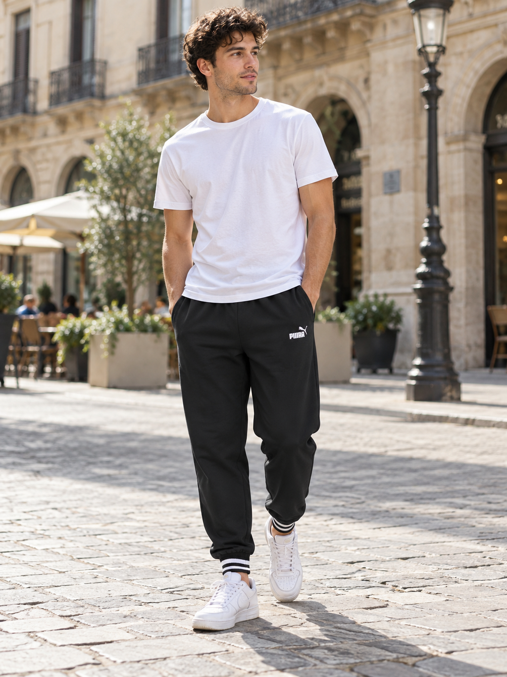 Puma Ανδρικό Παντελόνι Φόρμας Μαύρο - L