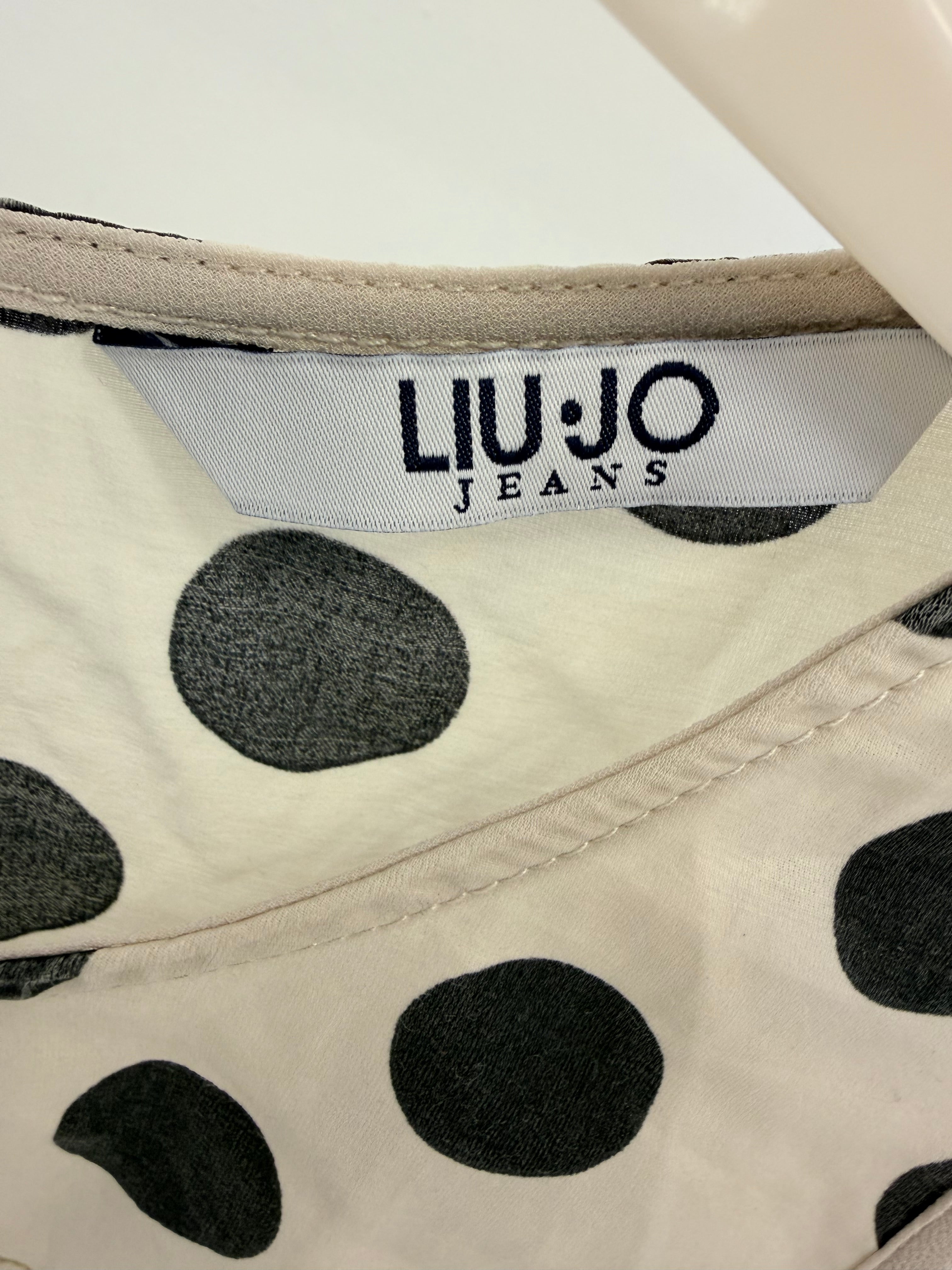 Liu Jo Jeans Αμάνικη Μπλούζα με Πουά – Made in Italy-IT40