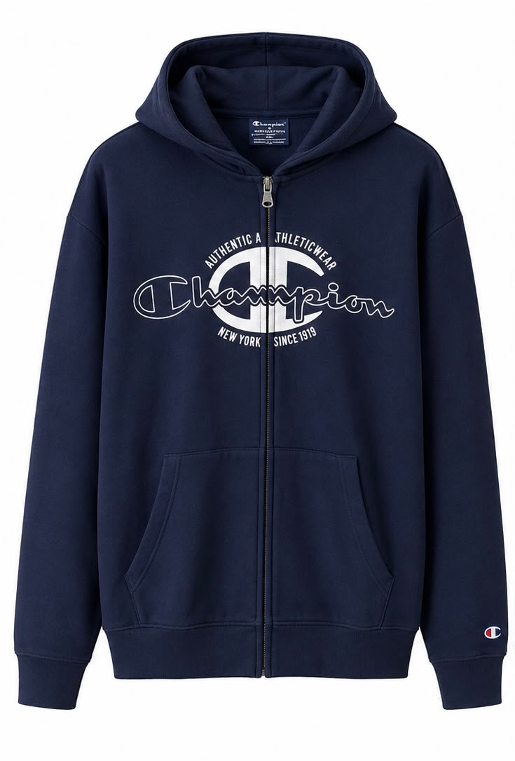 Champion Zip Hoodie – Navy Blue-2XL