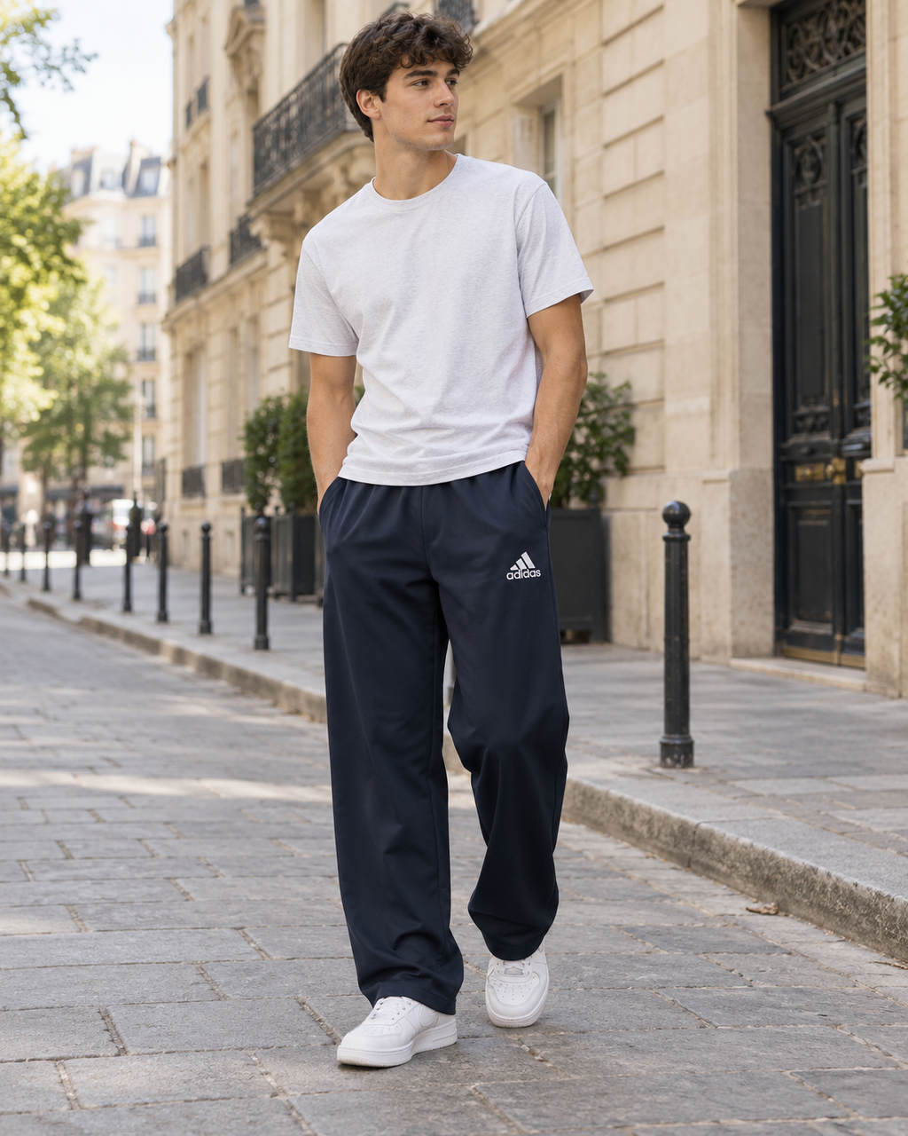Adidas Ανδρικό Παντελόνι Φόρμας Μπλε - L