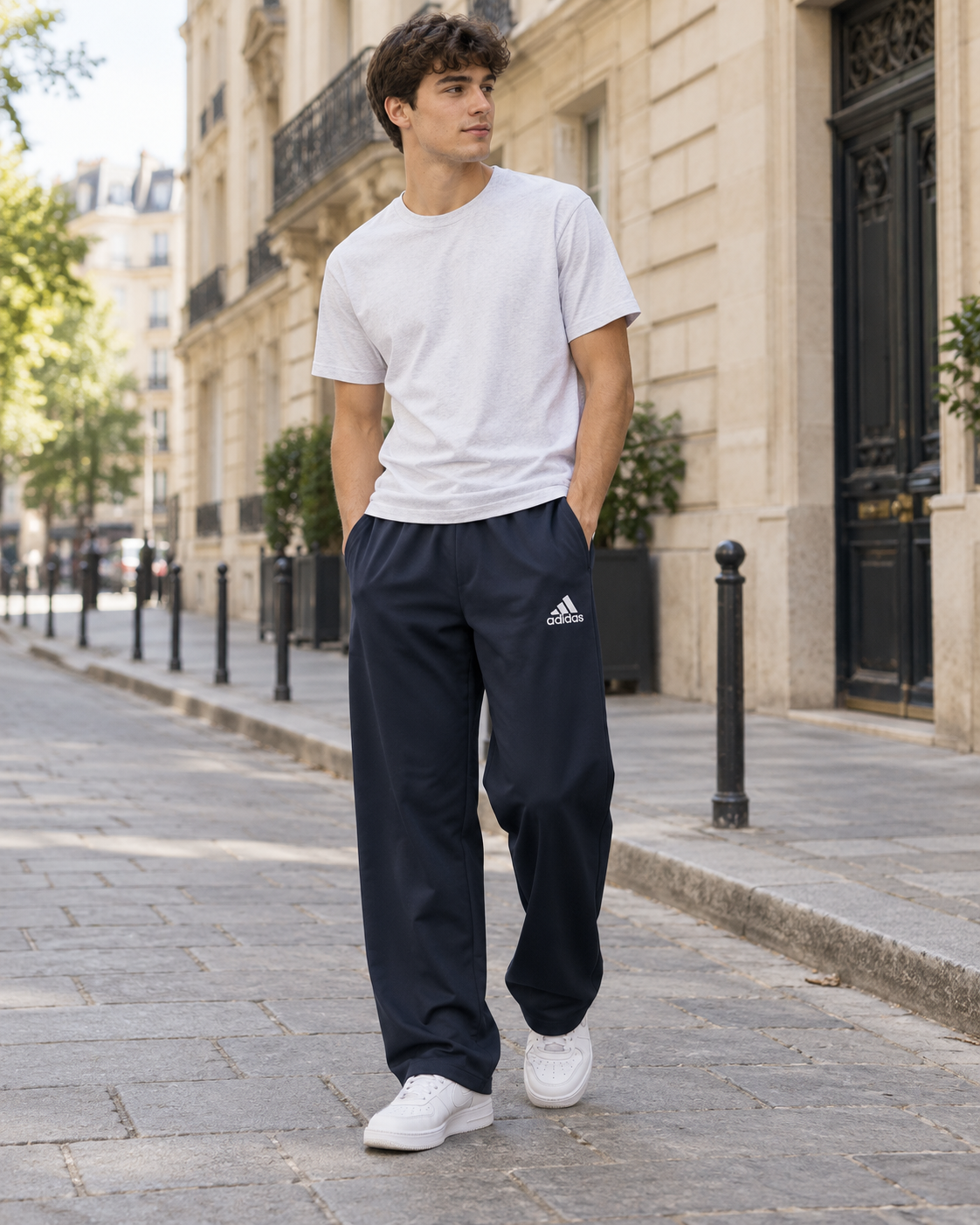 Adidas Ανδρικό Παντελόνι Φόρμας Μπλε - L
