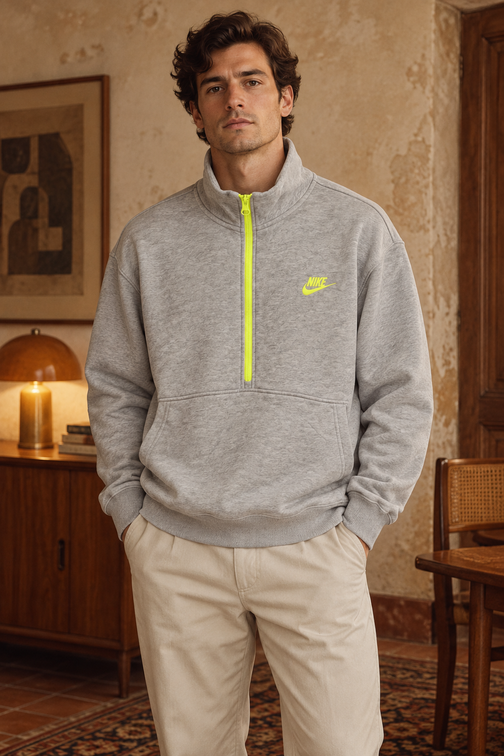 Nike Ανδρικό Φούτερ Γκρι - L