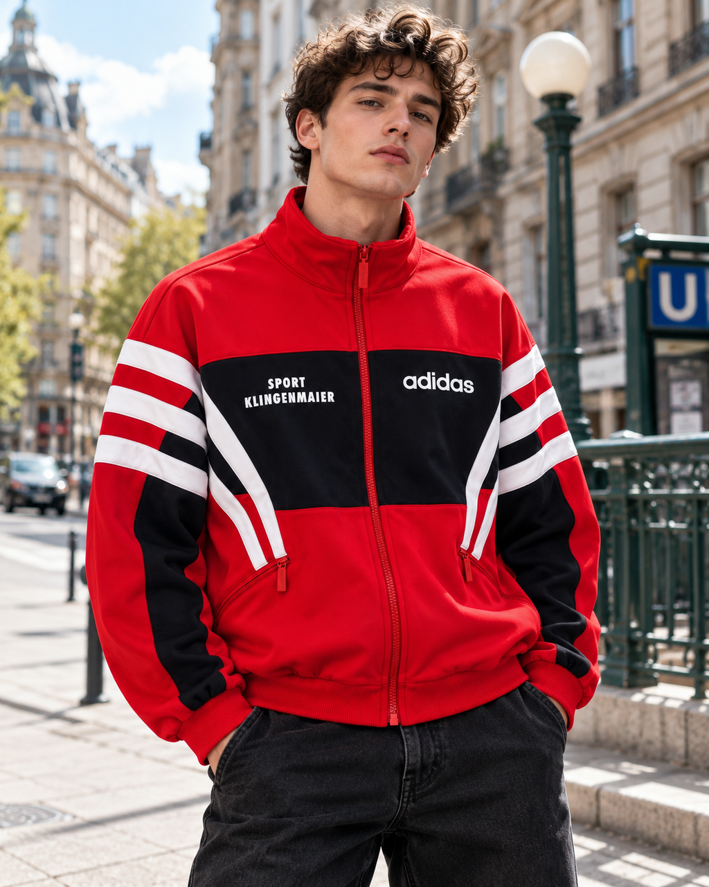 Adidas Ανδρική Ζακέτα Κόκκινη - M