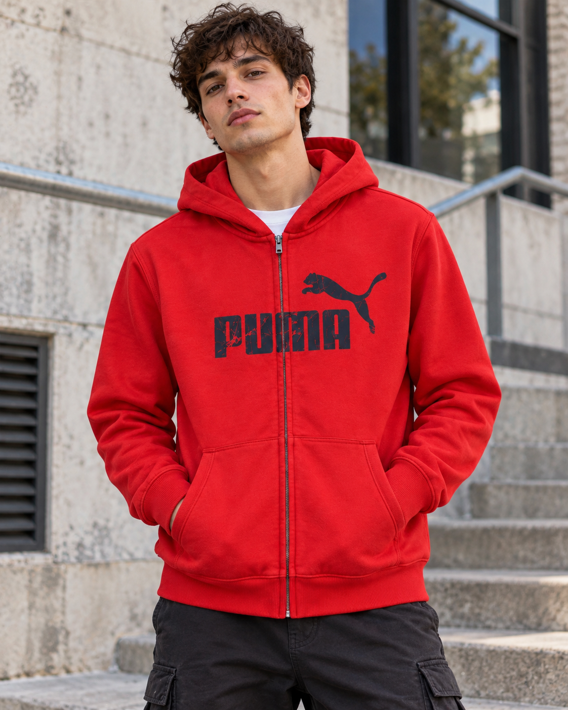 Puma Ανδρική Ζακέτα Κόκκινη - XXL