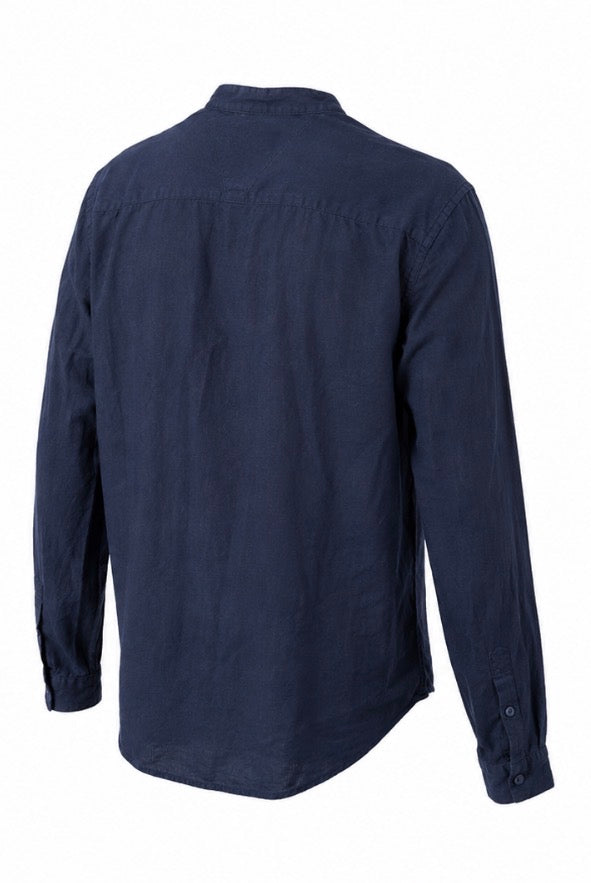 Tommy Hilfiger Denim Grandad Collar Shirt Μπλε-L