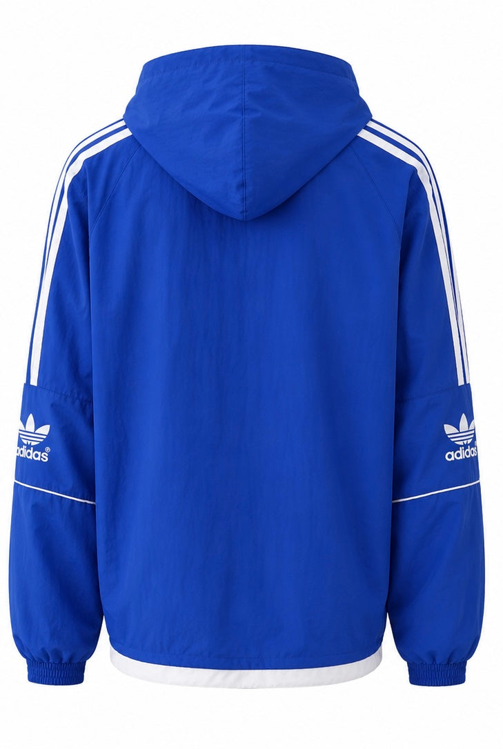 Adidas Originals Μπλε Αντιανεμικό Jacket με Κουκούλα-M