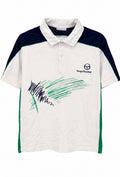 Sergio Tacchini Vintage Graphic Polo Λευκό / Navy / Πράσινο-M