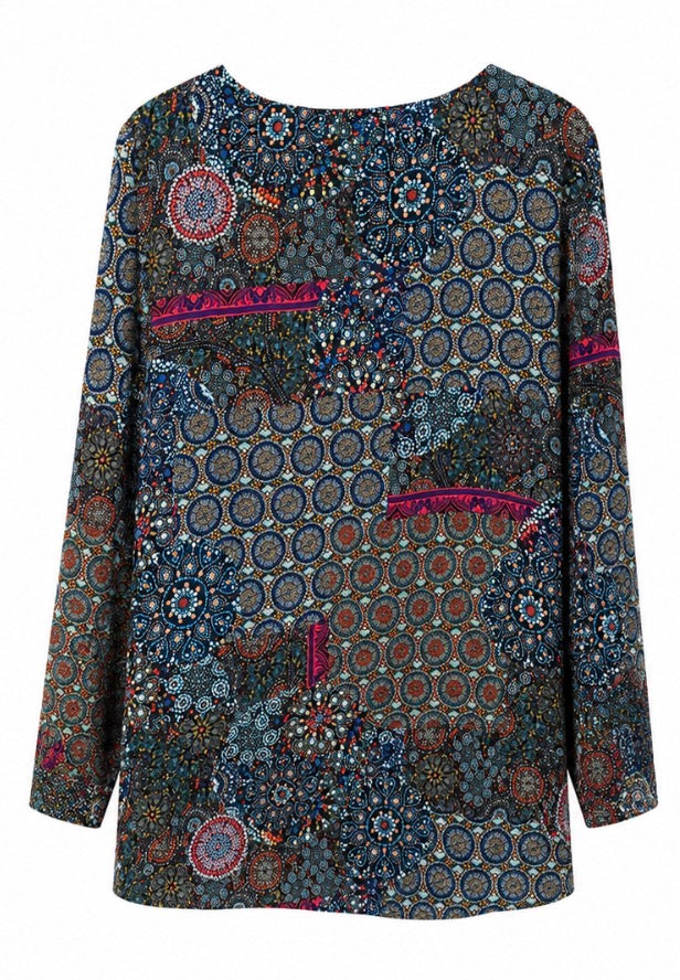 Desigual Γυναικεία Μπλούζα με Ethnic Print – Πολύχρωμη-42
