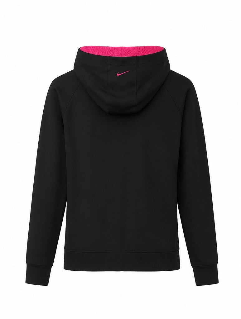 Nike Γυναικεία Ζακέτα Φούτερ με Κουκούλα – Μαύρο/Φούξια – XXXL