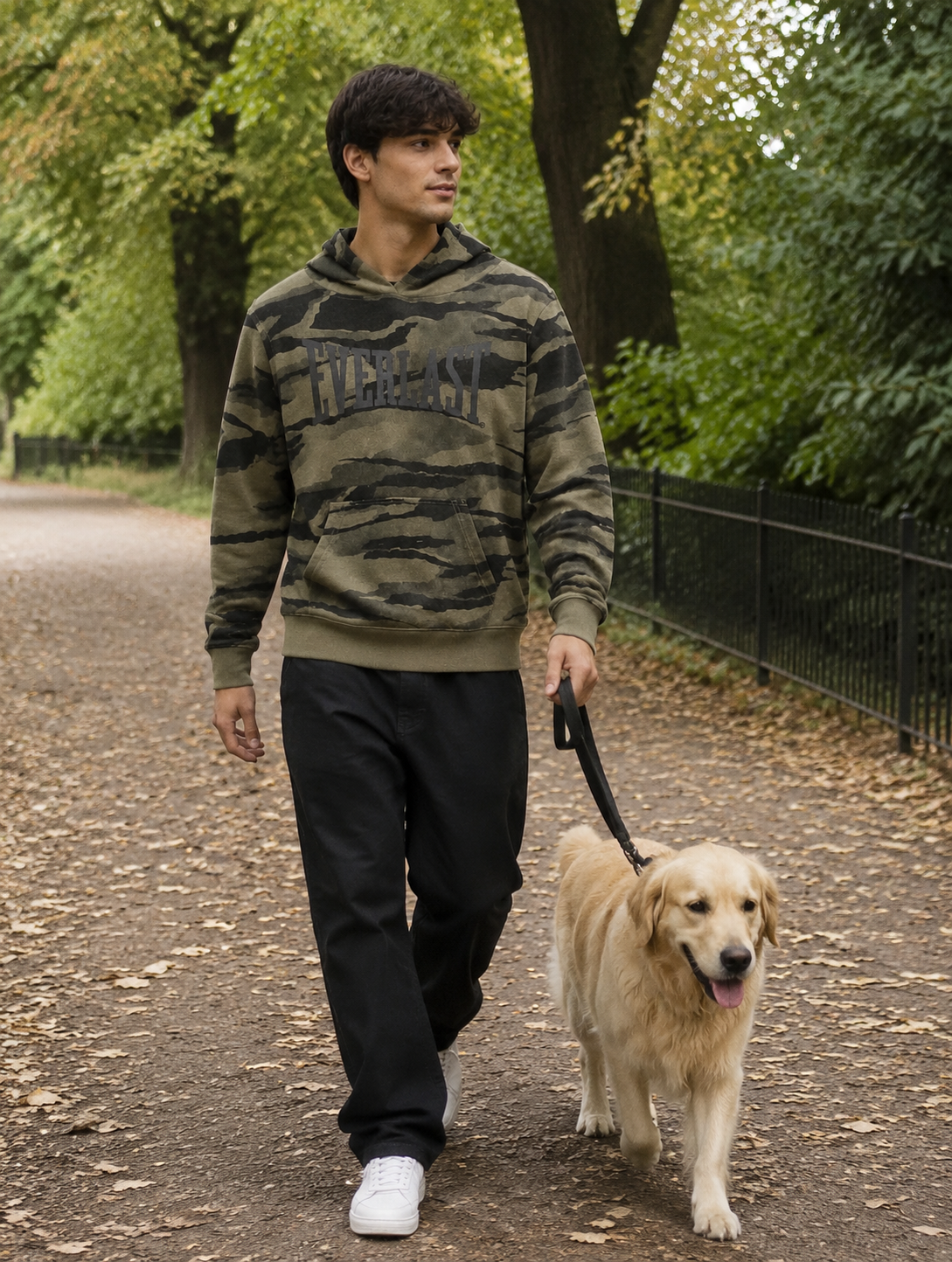 Everlast Ανδρικό Φούτερ με Κουκούλα – Χακί Camo – S