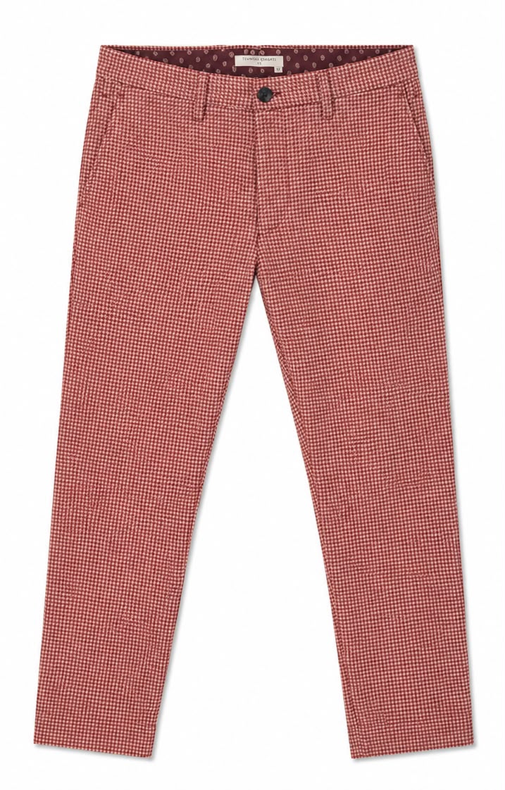Ermano Check Trousers – Red/White-L