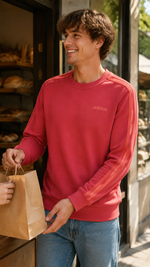 Adidas Ανδρικό Φούτερ – Κόκκινο – M