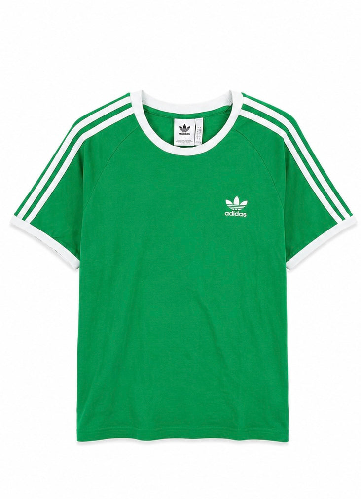 adidas Originals 3-Stripes T-Shirt – Green/White-L