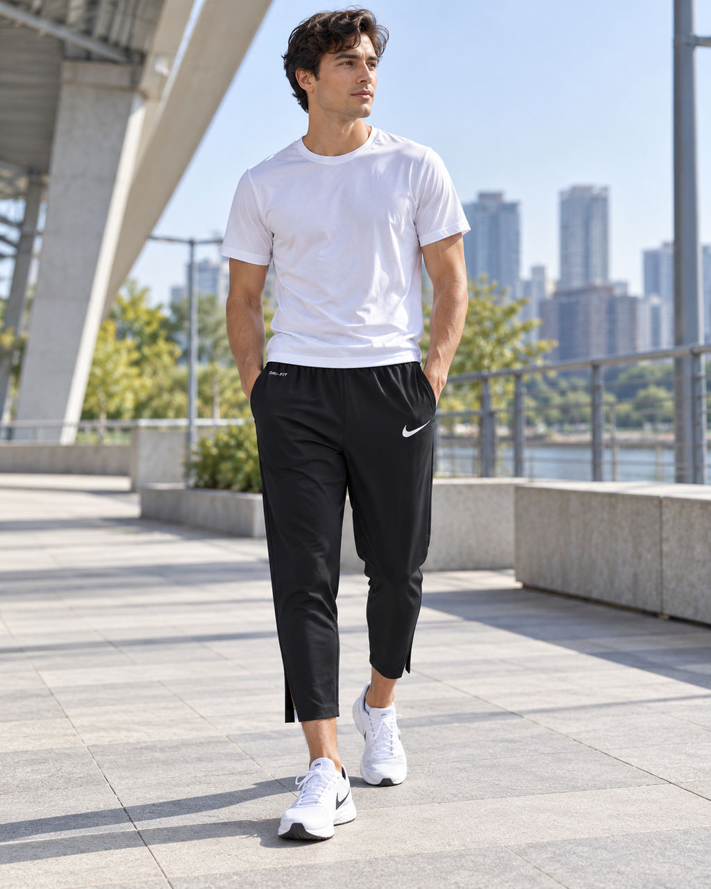 Nike Ανδρικό Dri-FIT Παντελόνι Φόρμας Μαύρο - XL