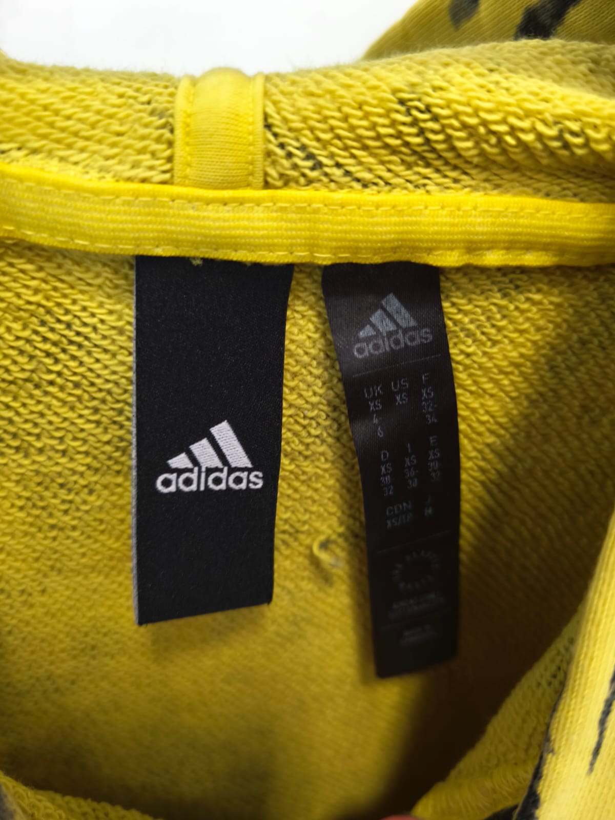 adidas Animal Print Hoodie – Yellow/Black-XS