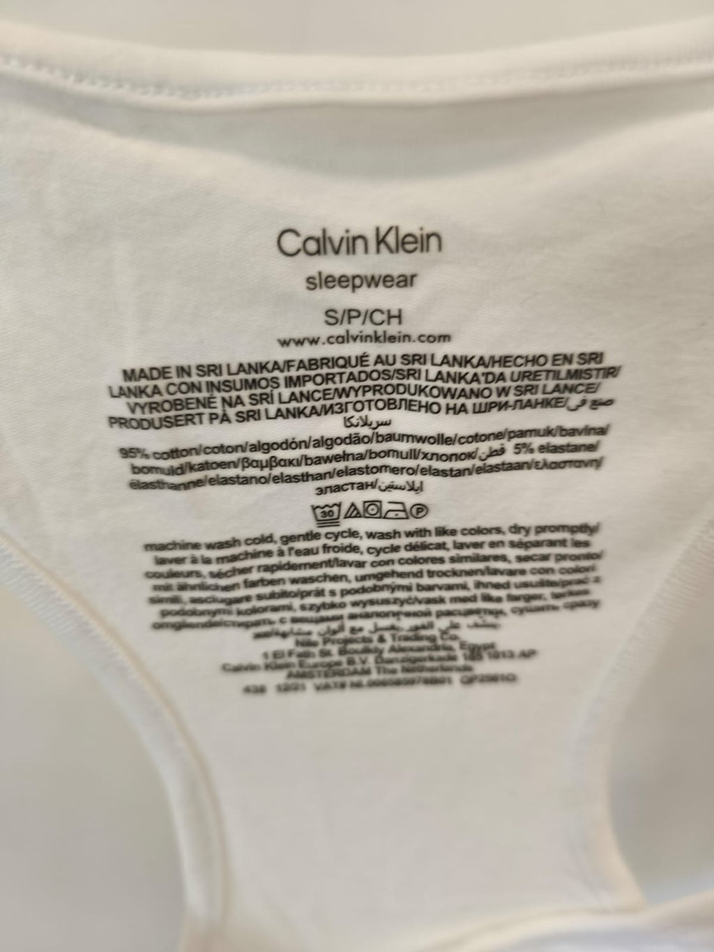 Calvin Klein Racerback Tank Top – White-S