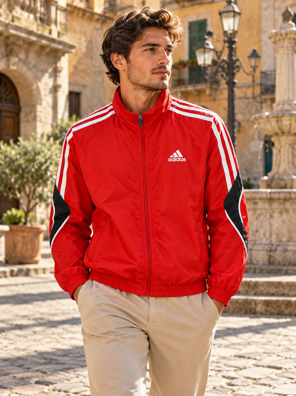 Adidas Ανδρική Ζακέτα Κόκκινη - XL