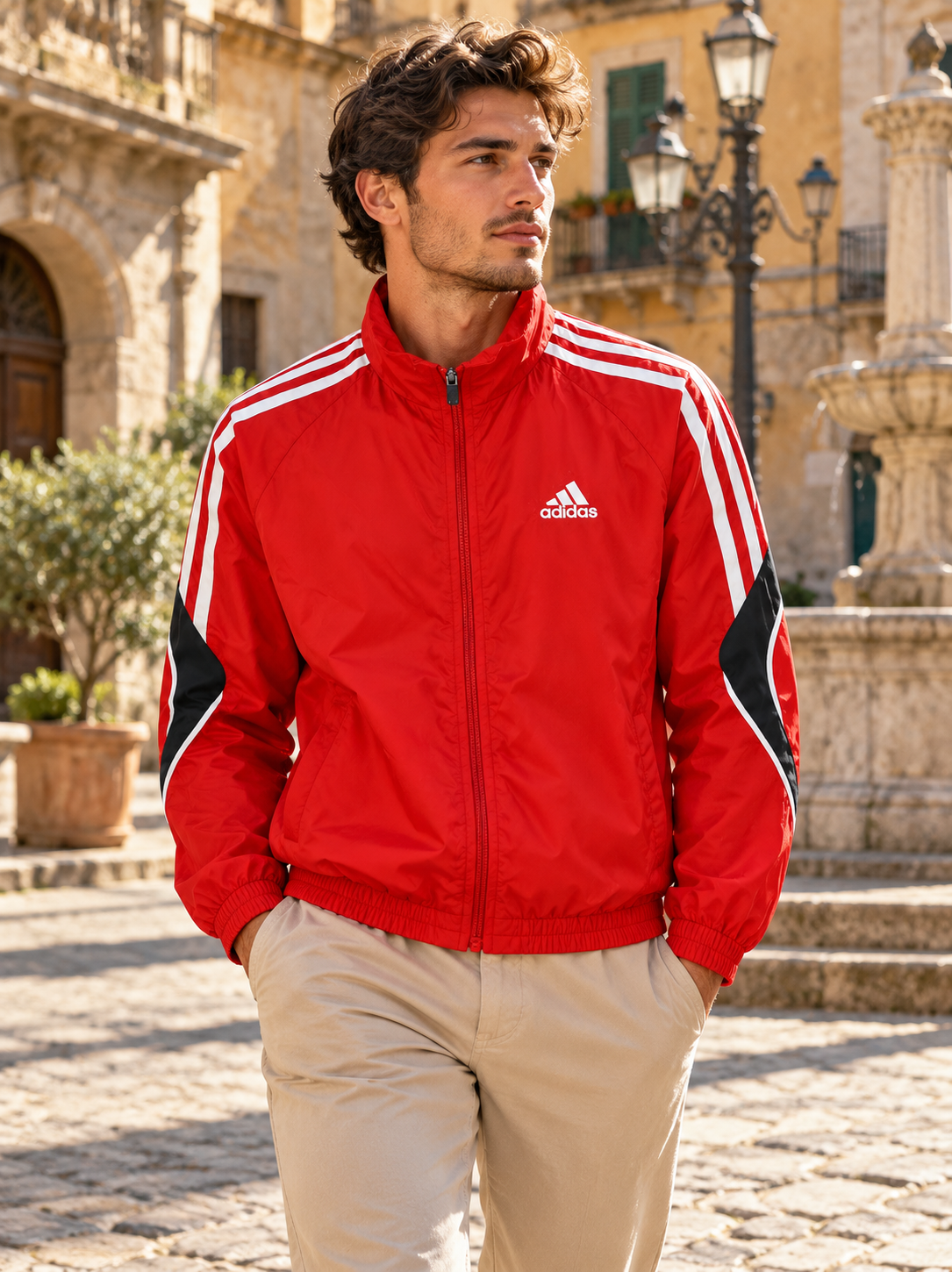 Adidas Ανδρική Ζακέτα Κόκκινη - XL