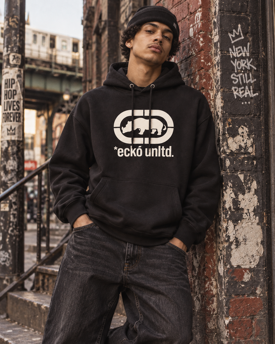 Ecko Unltd Ανδρικό Φούτερ Μαύρο – 4XL
