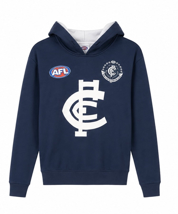 Carlton AFL Ανδρικό Φούτερ με Κουκούλα – Navy Μπλε-S