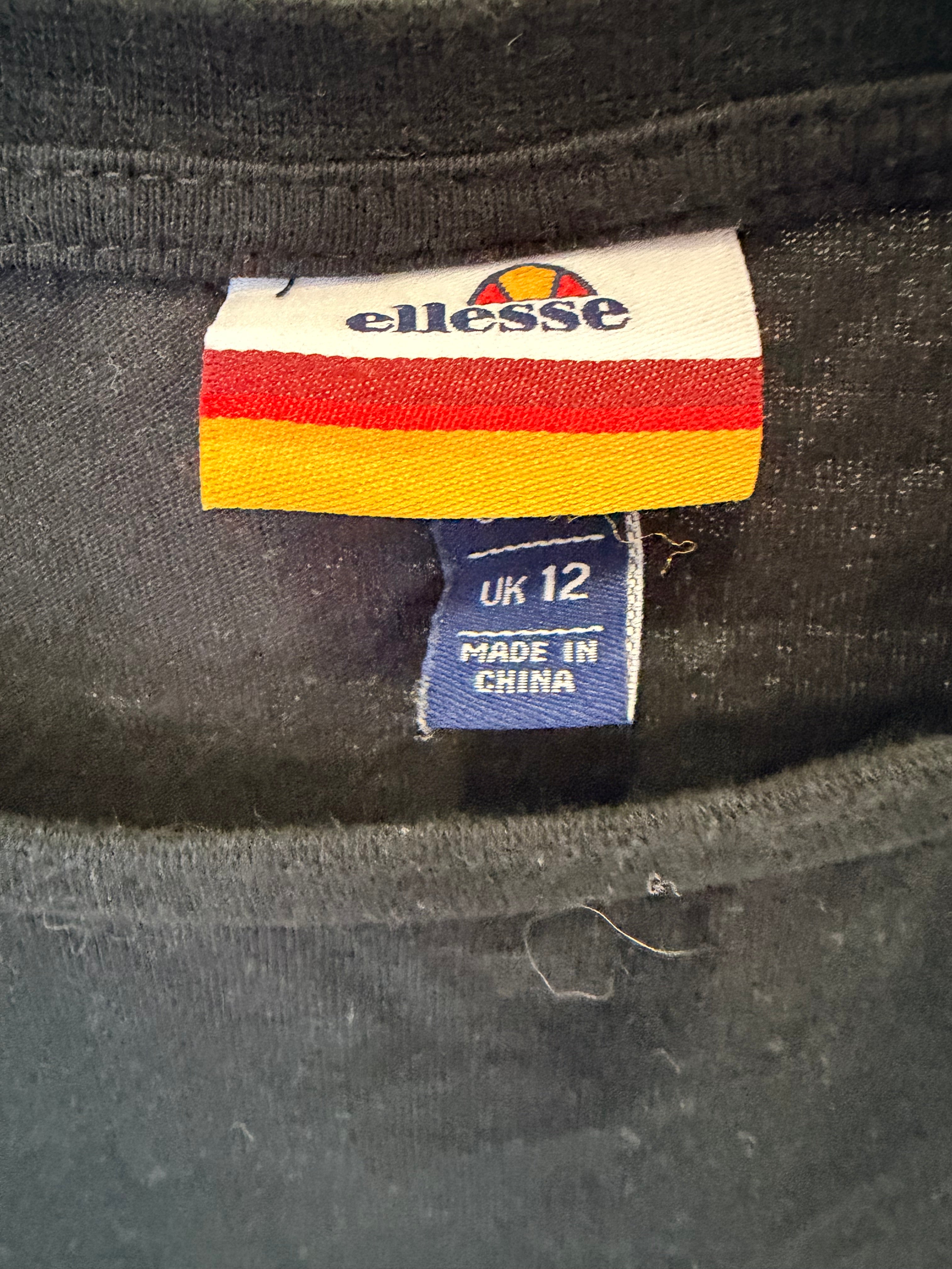 Ellesse Μαύρο Crop T-Shirt Γυναικείο-M