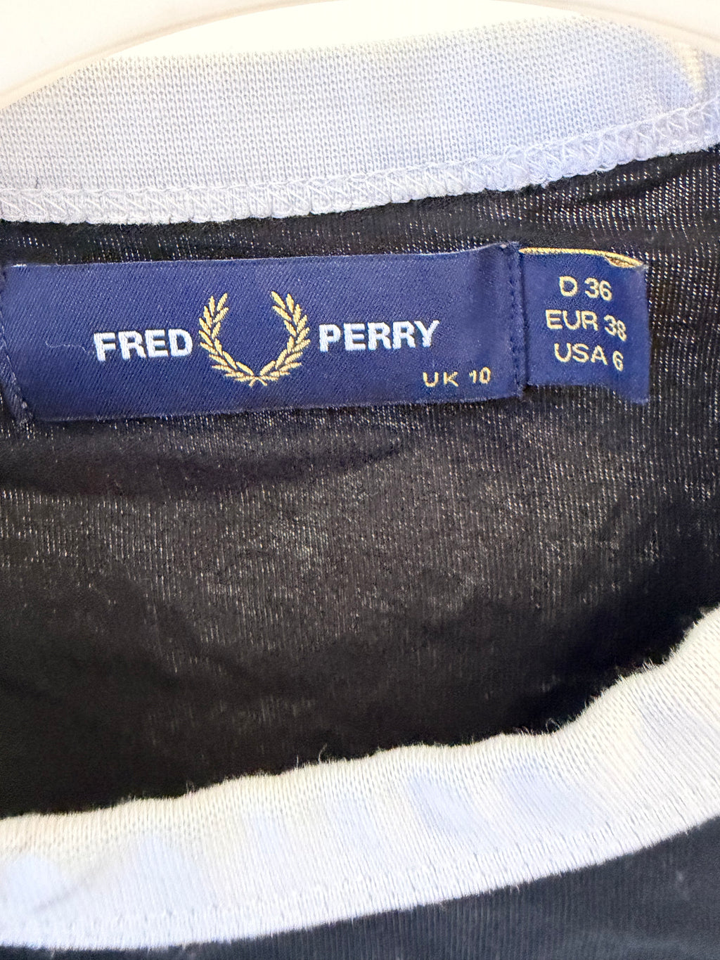 Fred Perry Taped Ringer T-Shirt Μαύρο-M
