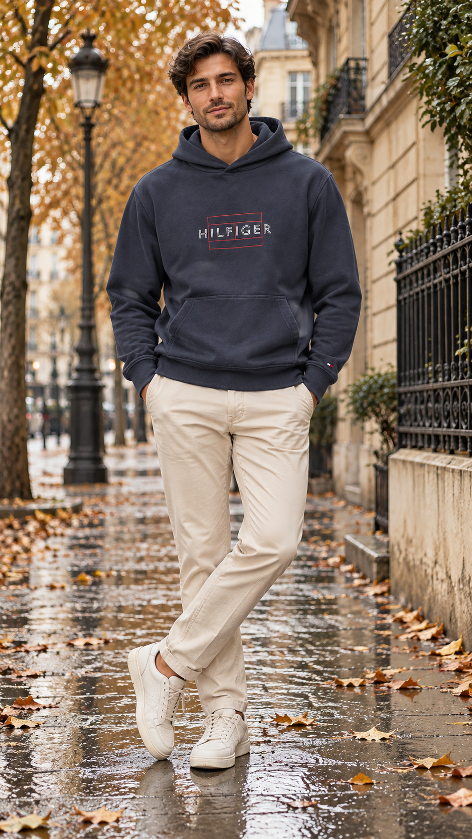 Tommy Hilfiger Ανδρικό Φούτερ με Κουκούλα – Σκούρο Μπλε - L