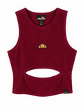 Ellesse Ribbed Cut-Out Tank Top – Burgundy-M