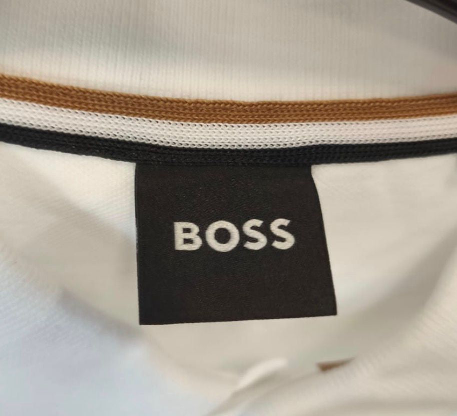 BOSS Ανδρικό Polo Λευκό-L