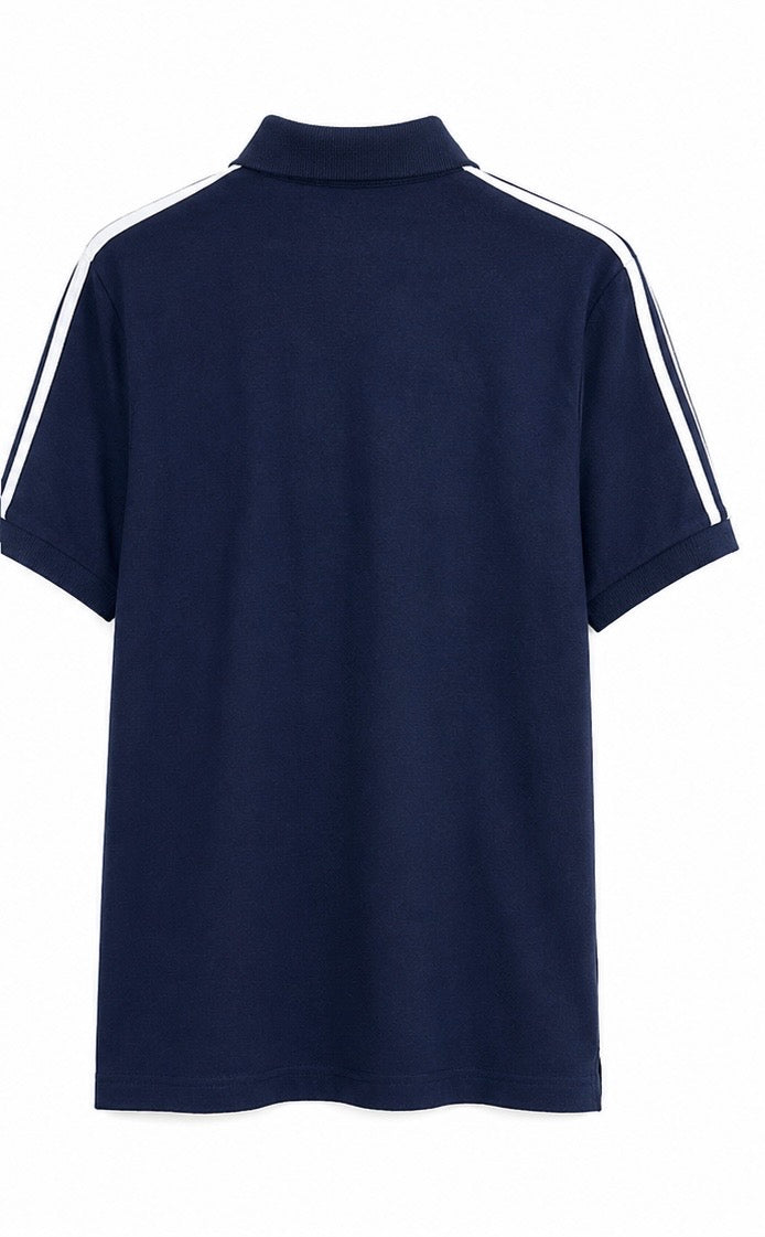 Adidas 3-Stripes Polo Shirt Navy Blue-M