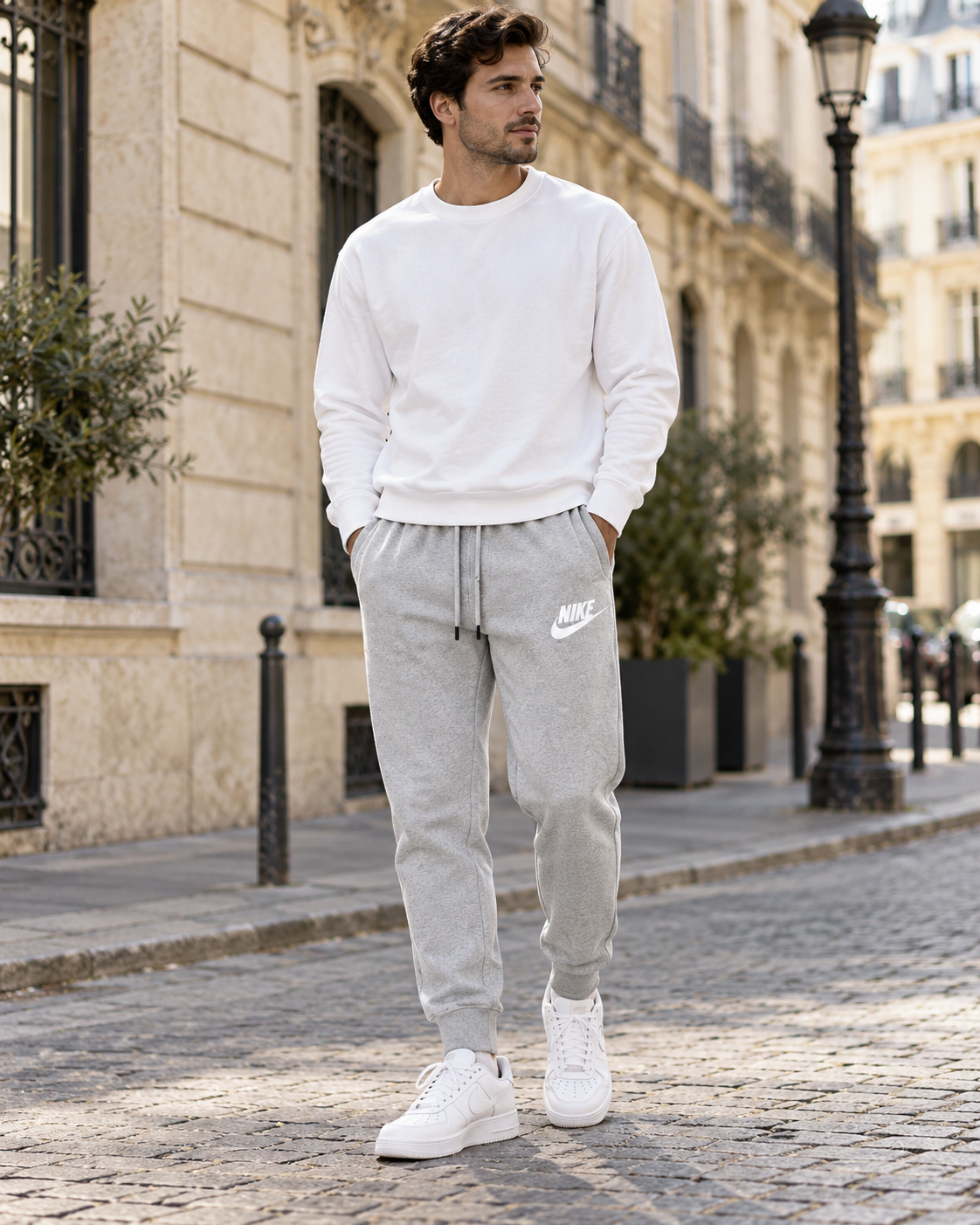 Nike Ανδρικό Παντελόνι Φόρμας Γκρι - XL