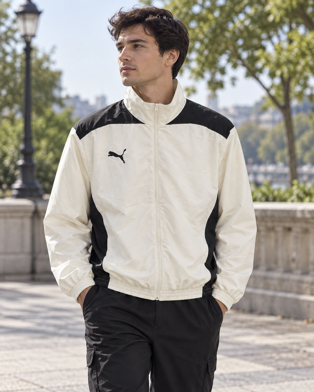 Puma Ανδρικό Μπουφάν Λευκό - L