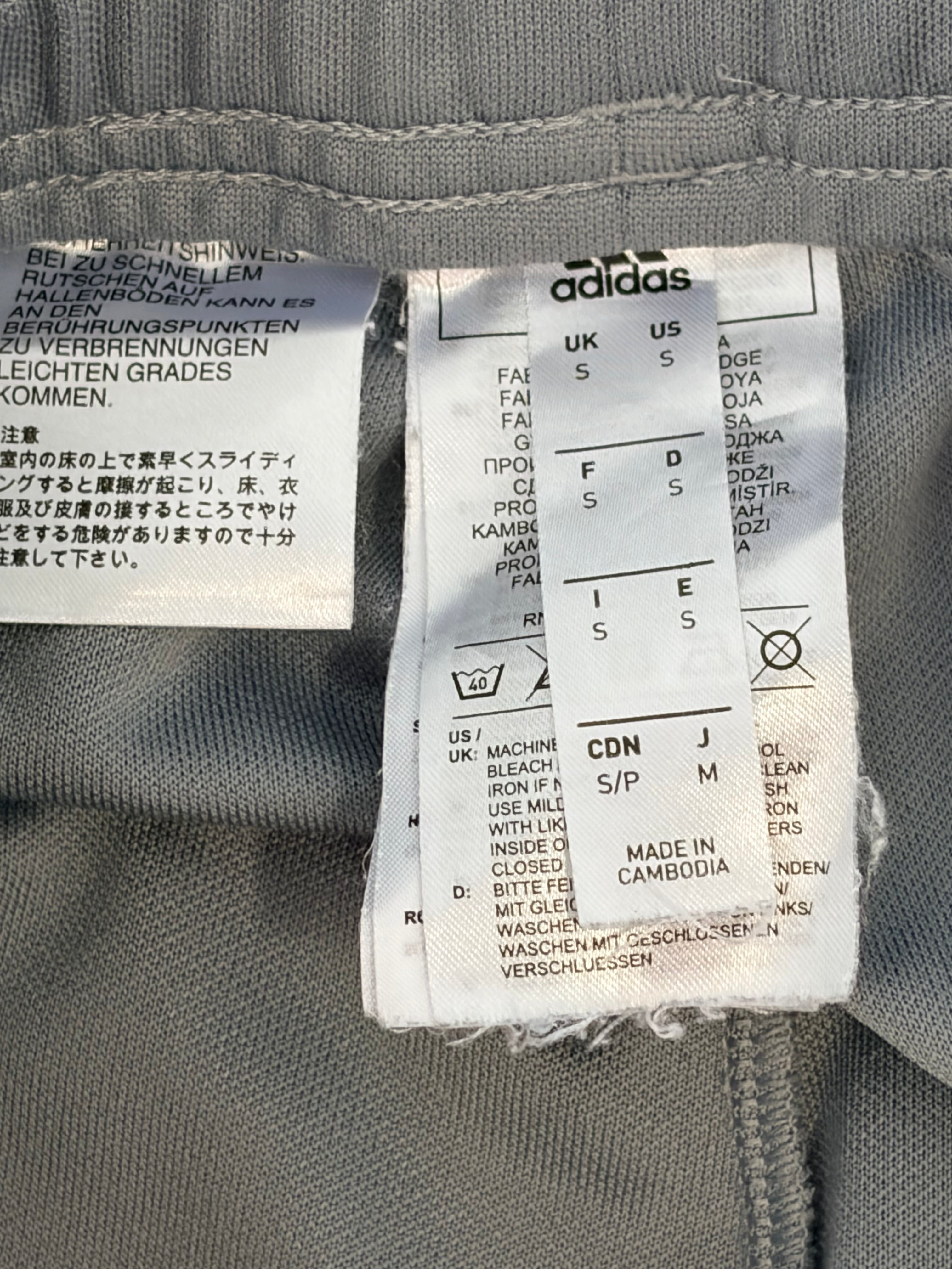 adidas Grey 3-Stripes Track Pants-S