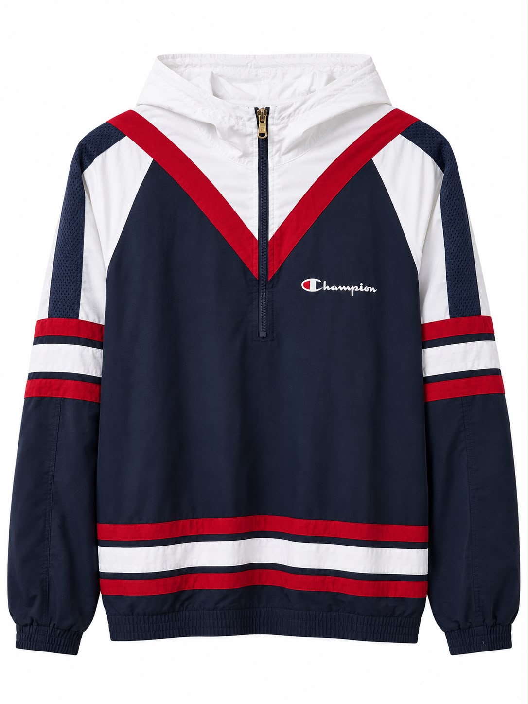 Champion Colorblock Windbreaker Jacket – Navy/White/Red-S