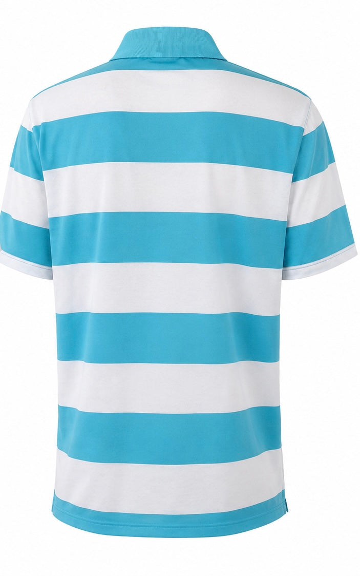 Nike Golf Striped Turquoise & White Polo Shirt-S