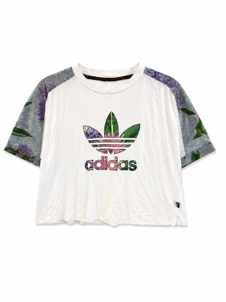 Adidas Originals Γυναικείο T-Shirt Μπλουζάκι Floral – Λευκό/Γκρι – M