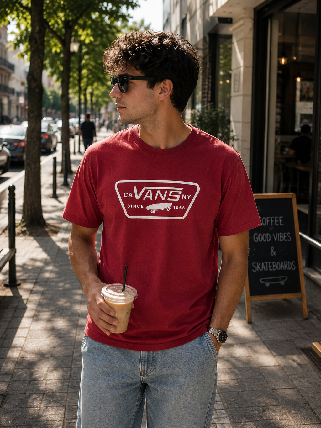 Vans Ανδρικό T-Shirt Μπλουζάκι – Κόκκινο – Μ