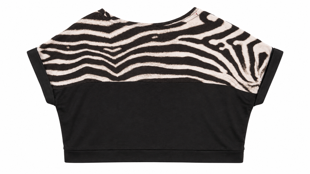 Adidas Γυναικείο Crop Μπλουζάκι – Μαύρο Zebra Print – M