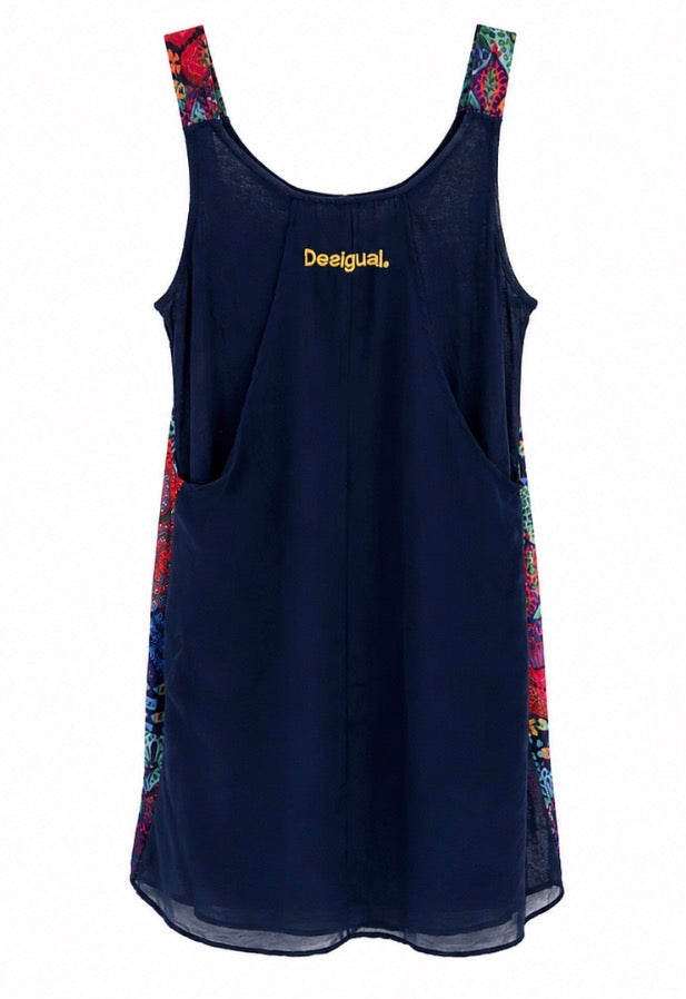 Desigual Layered Printed Tunic Dress – Multicolor-L