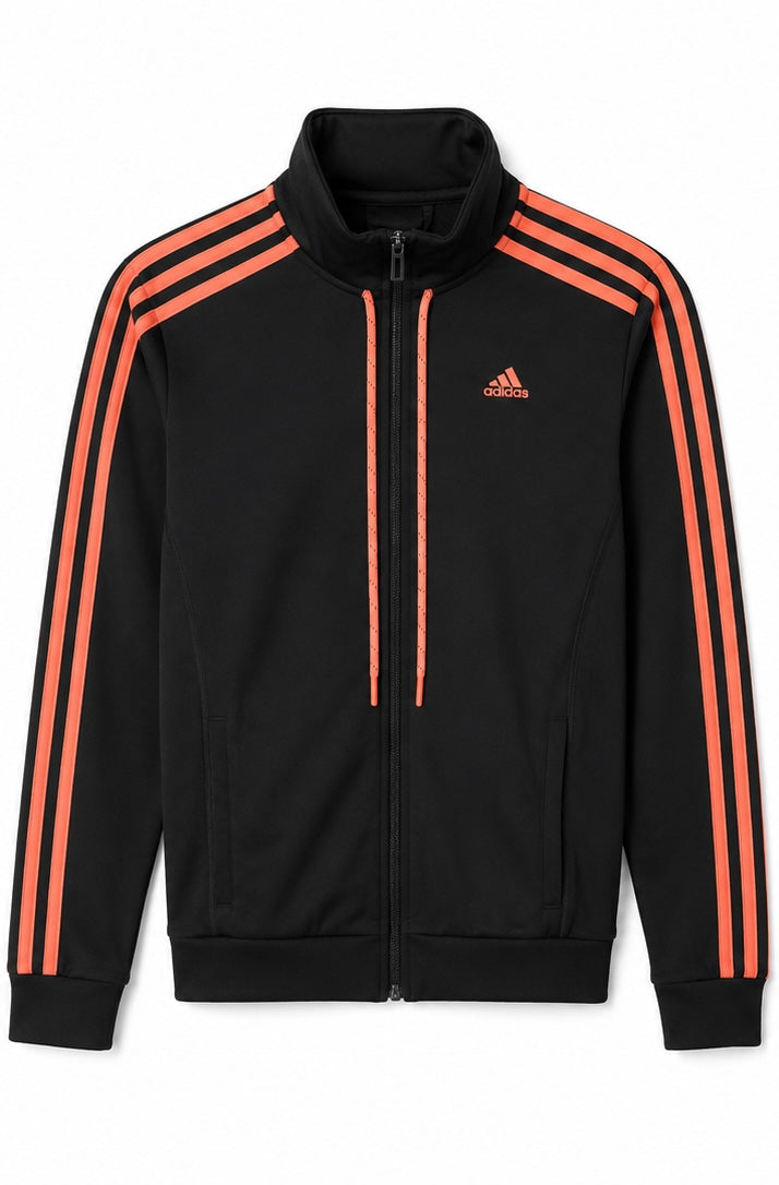 adidas Essentials 3-Stripes Track Jacket – Black/Coral-XL