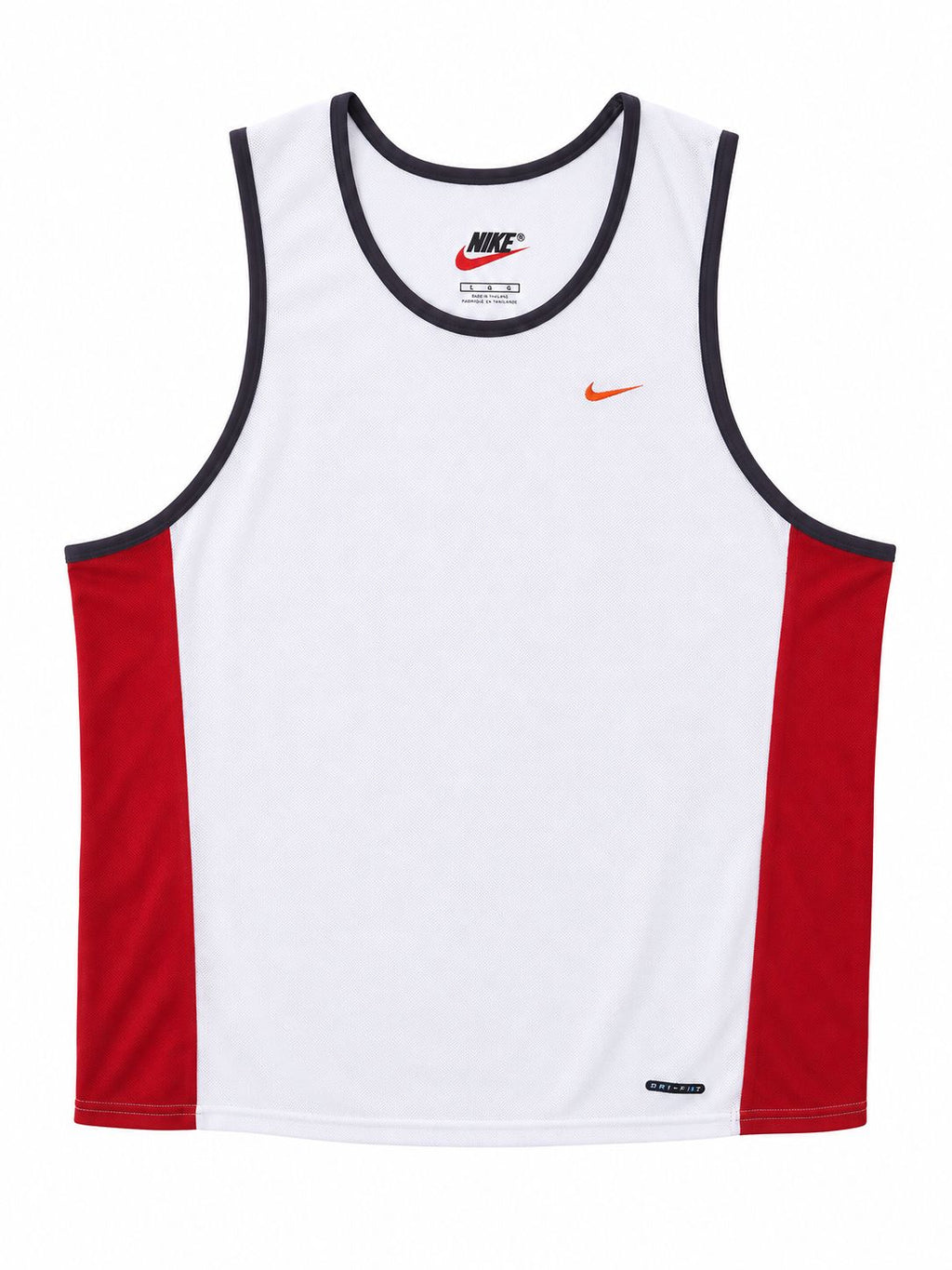 Nike Dri-FIT Mesh Tank Top – White/Red-M