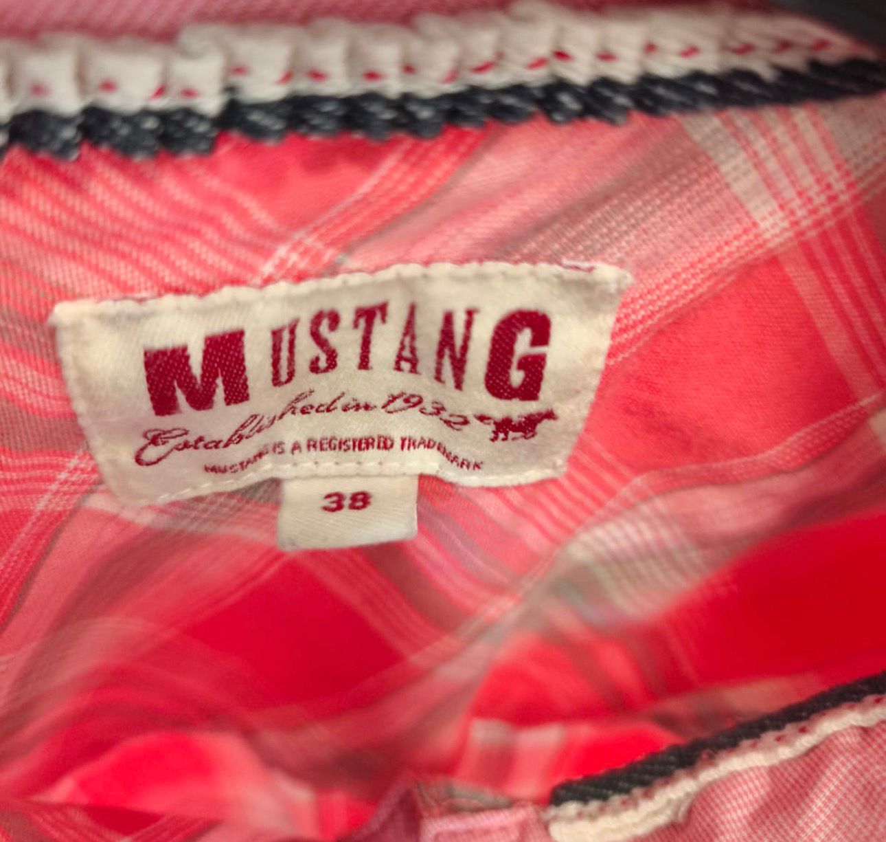 Mustang Καρό Πουκάμισο Ροζ-EU38 (M)