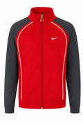 Nike Κόκκινη Retro Full Zip Track Jacket με Μεγάλο Swoosh-L