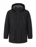 LIU JO Ανδρικό Parka Jacket Μαύρο με Κουκούλα-XL