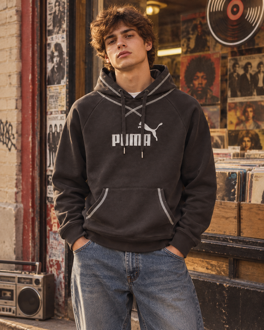 Puma Ανδρικό Φούτερ Μαύρο – M