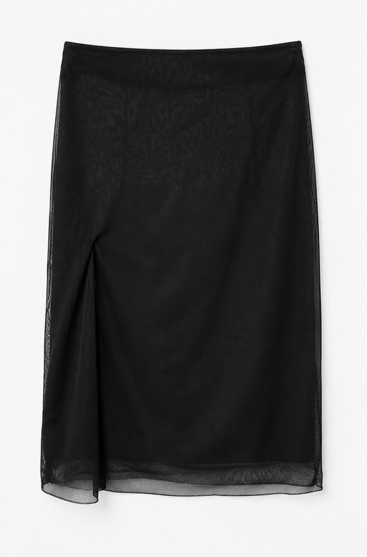 Liu Jo Γυναικεία Midi Φούστα Mesh – Μαύρο – M